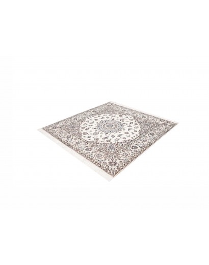 Tappeto Nain 6La Persia bianco grigio 164x163