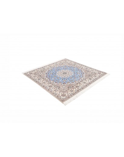 Tappeto Nain 6La Persia bianco azzurro 151x154
