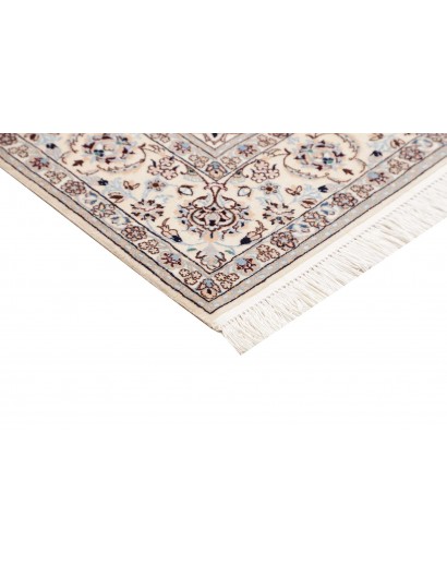 Tappeto Nain 6La Persia bianco azzurro 151x154
