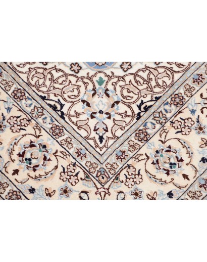 Tappeto Nain 6La Persia bianco azzurro 151x154