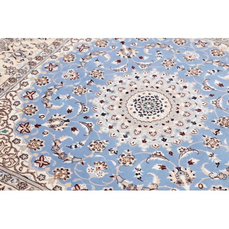 Tappeto Nain 6La Persia bianco azzurro 151x154