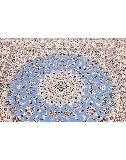 Tappeto Nain 6La Persia bianco azzurro 151x154
