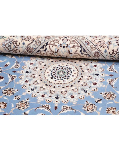 Tappeto Nain 6La Persia bianco azzurro 151x154