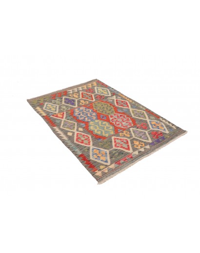 Tappeto Kilim Afghanistan marrone bianco 101x146