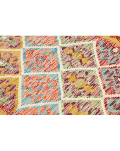 Tappeto Kilim Afghanistan marrone azzurro 102x140