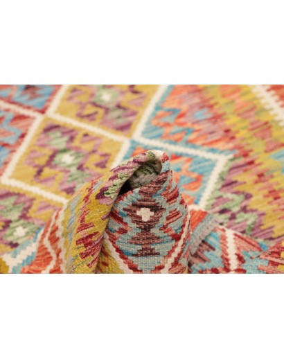 Tappeto Kilim Afghanistan marrone azzurro 102x140