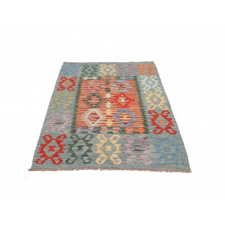Tappeto Kilim Afghanistan azzurro marrone 104x148