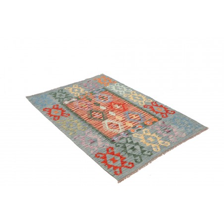 Tappeto Kilim Afghanistan azzurro marrone 104x148