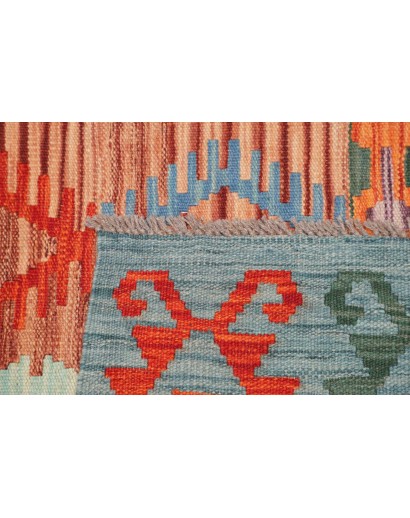 Tappeto Kilim Afghanistan azzurro marrone 104x148