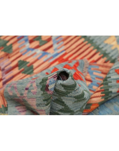 Tappeto Kilim Afghanistan azzurro marrone 104x148