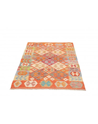 Tappeto Kilim Afghanistan arancione marrone 102x148