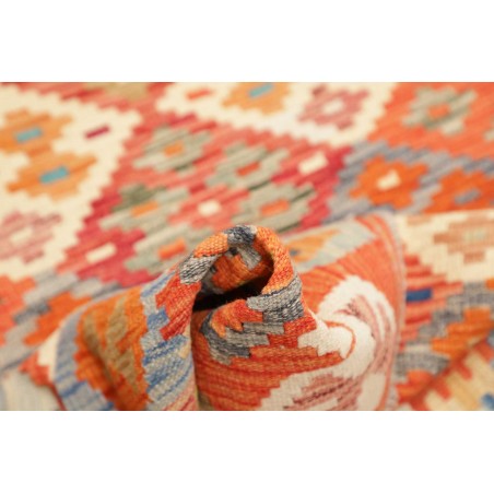 Tappeto Kilim Afghanistan arancione marrone 102x148