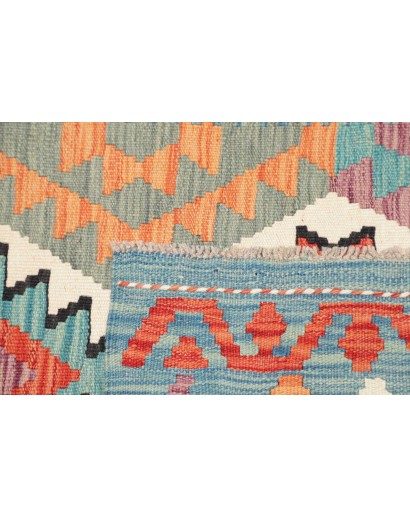 Tappeto Kilim Afghanistan azzurro 102x155