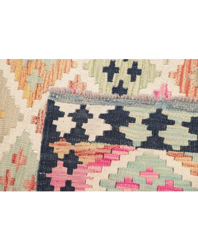 Tappeto Kilim Afghanistan giallo grigio 96x195