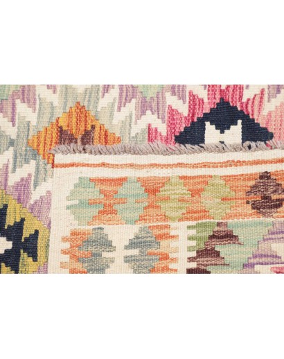 Tappeto Kilim Afghanistan giallo grigio 104x198