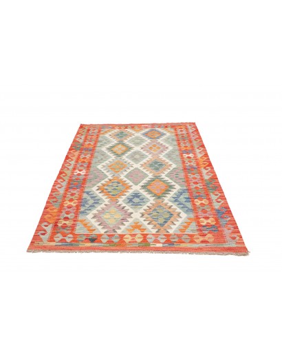 Tappeto Kilim Afghanistan marrone bianco 123x180