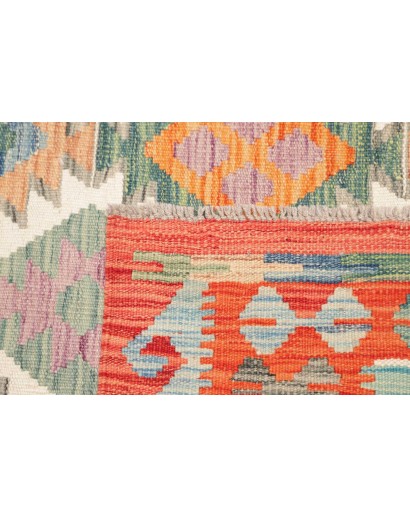Tappeto Kilim Afghanistan marrone bianco 123x180
