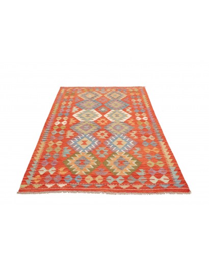 Tappeto Kilim Afghanistan arancione marrone 122x181
