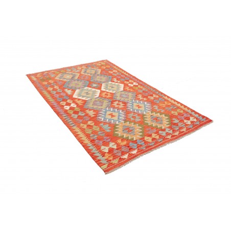 Tappeto Kilim Afghanistan arancione marrone 122x181