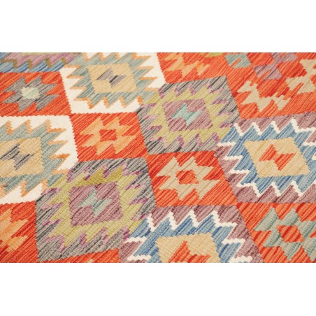 Tappeto Kilim Afghanistan arancione marrone 122x181