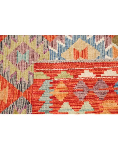 Tappeto Kilim Afghanistan arancione marrone 122x181