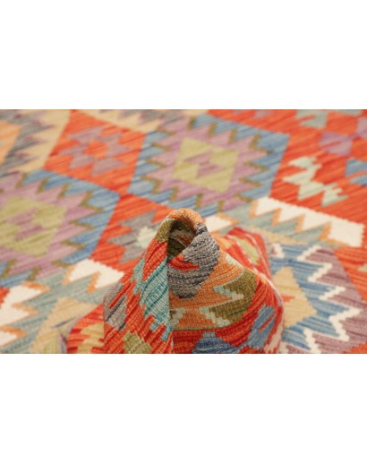 Tappeto Kilim Afghanistan arancione marrone 122x181