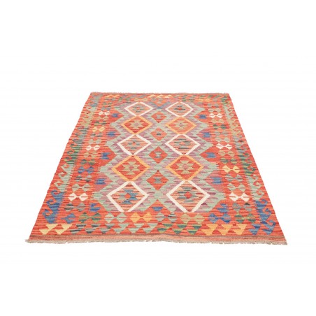 Tappeto Kilim Afghanistan arancione azzurro 126x176