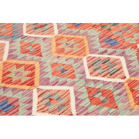 Tappeto Kilim Afghanistan arancione azzurro 126x176