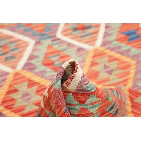 Tappeto Kilim Afghanistan arancione azzurro 126x176