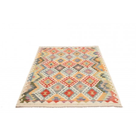 Tappeto Kilim Afghanistan marrone giallo 123x172