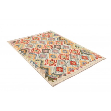 Tappeto Kilim Afghanistan marrone giallo 123x172