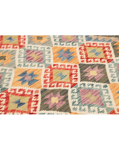 Tappeto Kilim Afghanistan marrone giallo 123x172