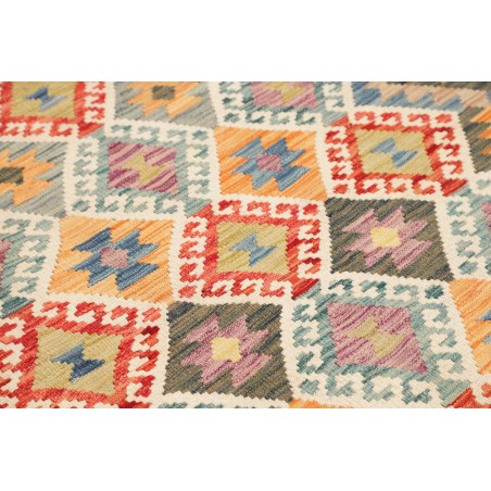 Tappeto Kilim Afghanistan marrone giallo 123x172