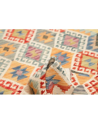 Tappeto Kilim Afghanistan marrone giallo 123x172