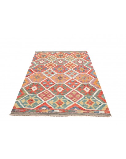 Tappeto Kilim Afghanistan marrone bianco 124x189