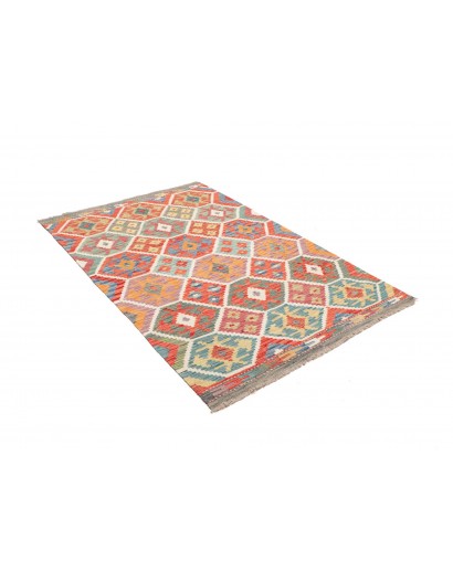 Tappeto Kilim Afghanistan marrone bianco 124x189