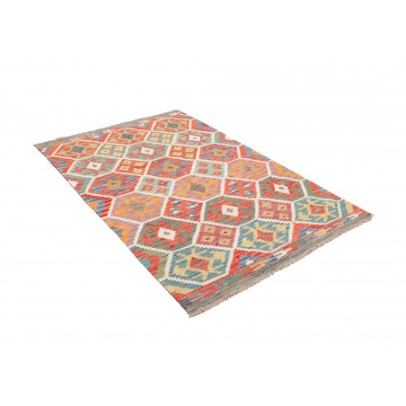 Tappeto Kilim Afghanistan marrone bianco 124x189