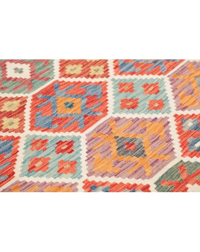 Tappeto Kilim Afghanistan marrone bianco 124x189