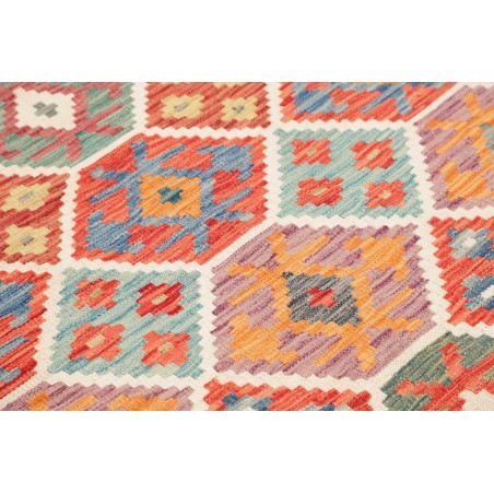 Tappeto Kilim Afghanistan marrone bianco 124x189