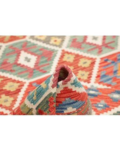 Tappeto Kilim Afghanistan marrone bianco 124x189