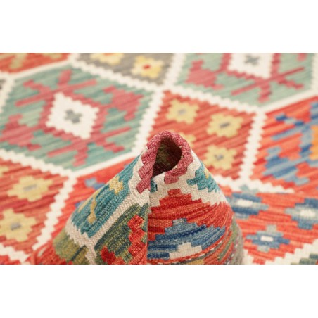 Tappeto Kilim Afghanistan marrone bianco 124x189