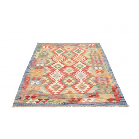 Tappeto Kilim Afghanistan marrone azzurro 125x175