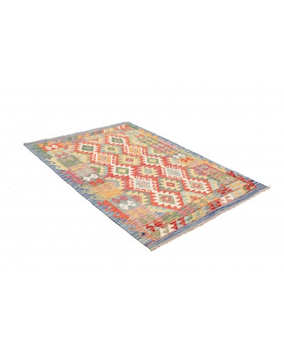 Tappeto Kilim Afghanistan marrone azzurro 125x175