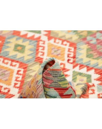 Tappeto Kilim Afghanistan marrone azzurro 125x175