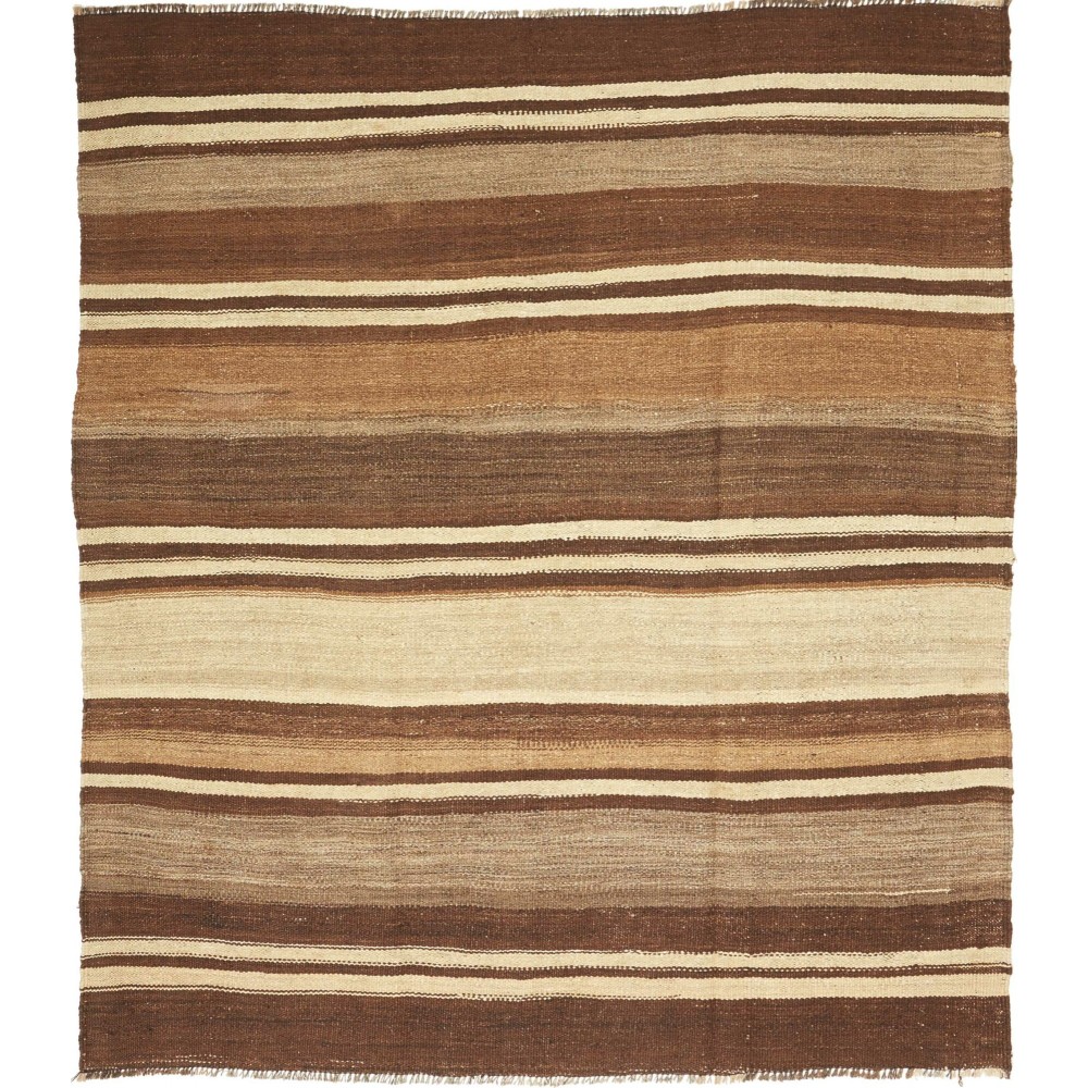 Tappeto Kilim Vintage Persia marrone verde 177x201 Tappeto Kilim Vintage Persia marrone verde 177x201