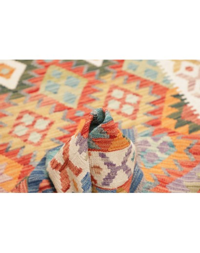 Tappeto Kilim Afghanistan marrone bianco 123x182