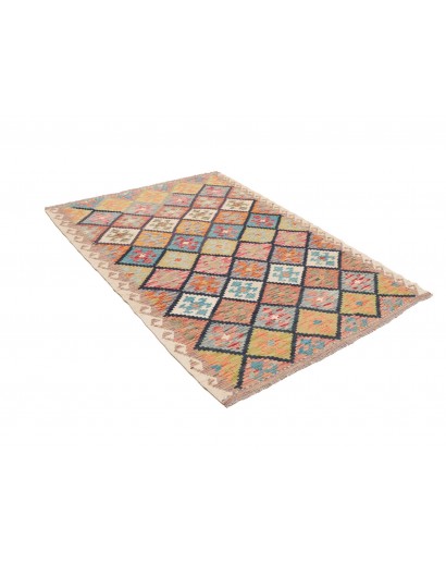 Tappeto Kilim Afghanistan marrone grigio 131x191