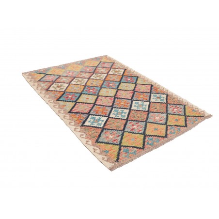 Tappeto Kilim Afghanistan marrone grigio 131x191