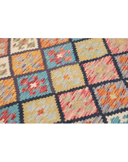 Tappeto Kilim Afghanistan marrone grigio 131x191