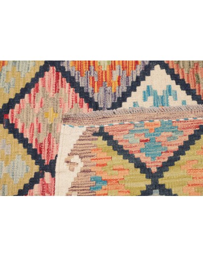 Tappeto Kilim Afghanistan marrone grigio 131x191